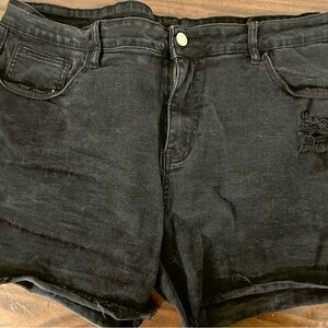 Black Denim Shorts